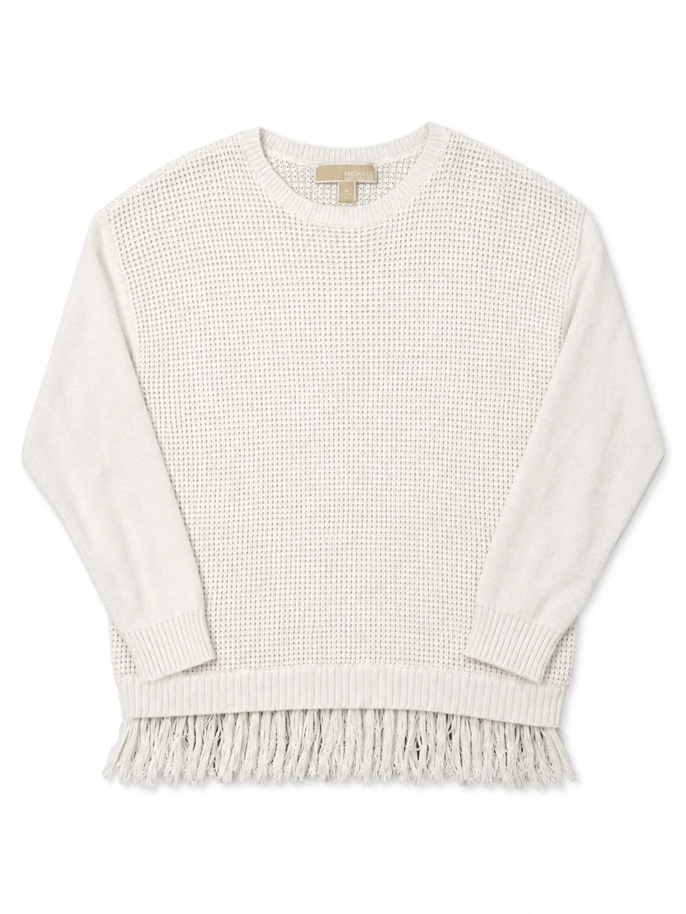 MICHAEL Michael Kors Ivory Fringe Knit Sweater – Women’s Medium
